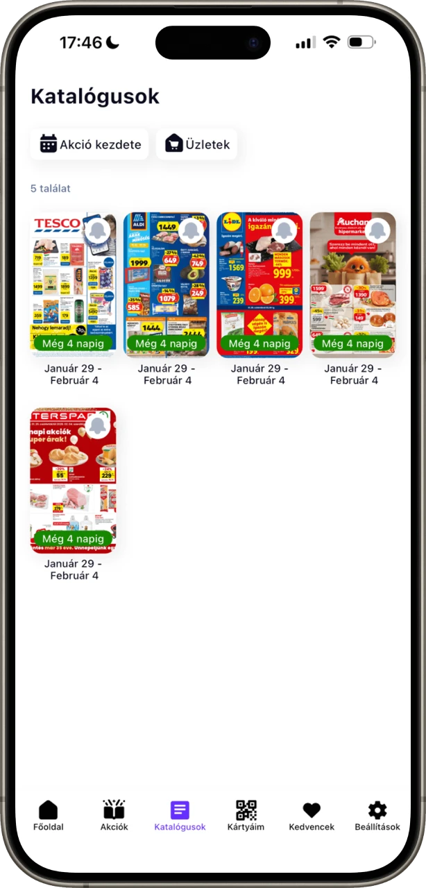 Akcióvadász katalógus lista nézet